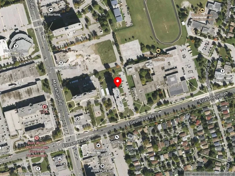 RentSafeTO apartment evaluation satellite view of 2190 ELLESMERE RD in Scarborough-Guildwood, Toronto