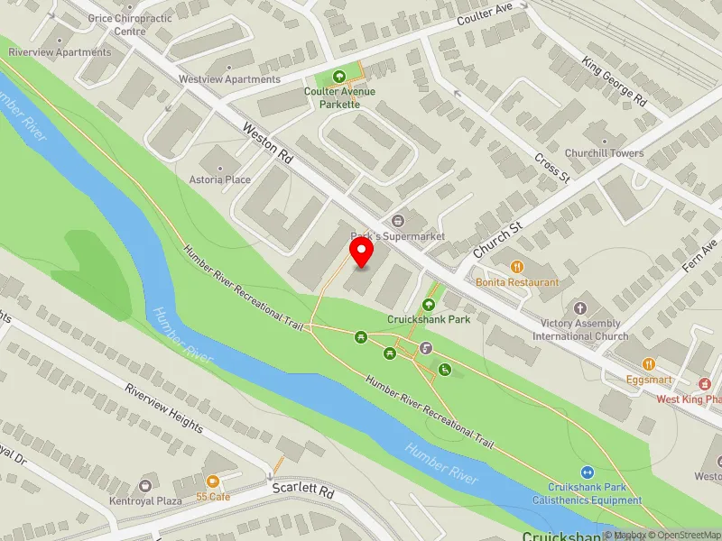 RentSafeTO apartment evaluation map view of 2190 WESTON RD in York South-Weston, Toronto