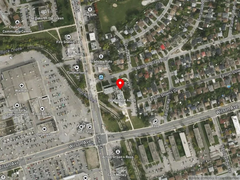 RentSafeTO apartment evaluation satellite view of 2195 JANE ST in York Centre, Toronto