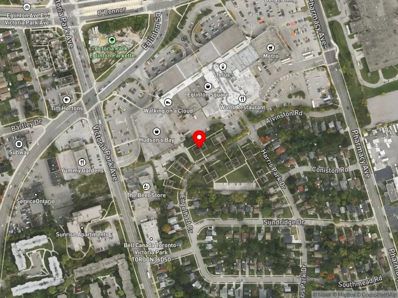 RentSafeTO apartment evaluation satellite view of 22 ENGELHART CRES in Scarborough Southwest, Toronto