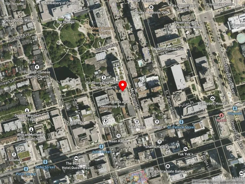 RentSafeTO apartment evaluation satellite view of 22 MC CAUL ST in Spadina-Fort York, Toronto