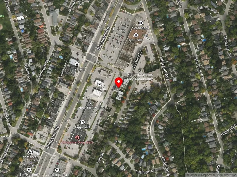 RentSafeTO apartment evaluation satellite view of 22 PELL ST in Scarborough Southwest, Toronto