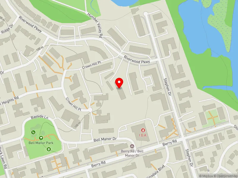 RentSafeTO apartment evaluation map view of 22 RIVERWOOD PKWY in Etobicoke-Lakeshore, Toronto