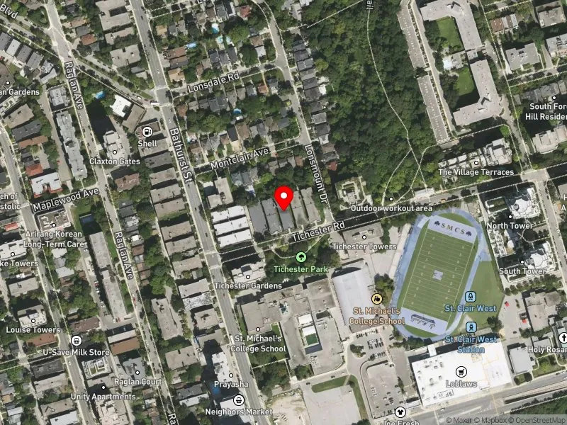RentSafeTO apartment evaluation satellite view of 22 TICHESTER RD in Toronto-St. Paul's, Toronto