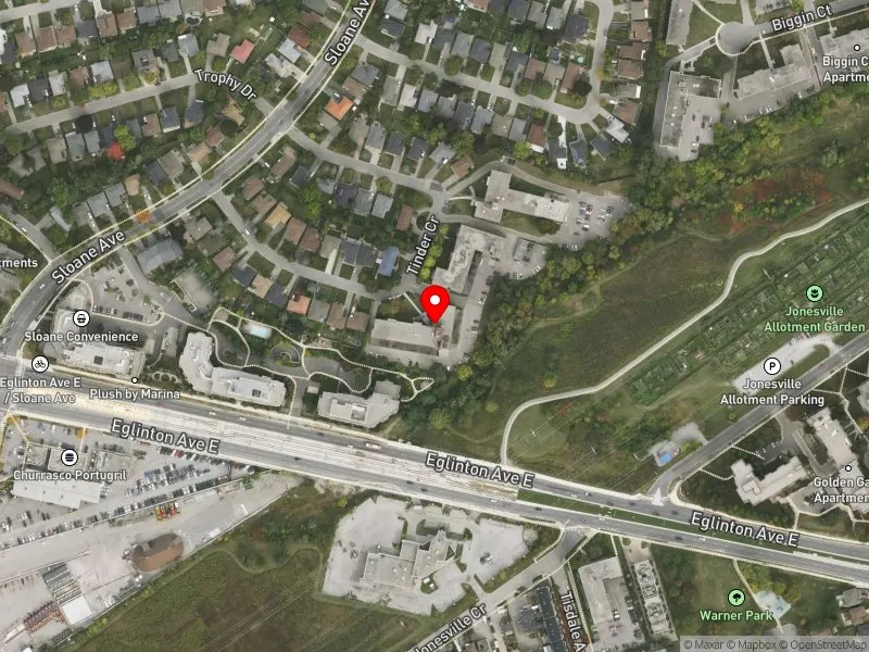 RentSafeTO apartment evaluation satellite view of 22 TINDER CRES in Don Valley East, Toronto