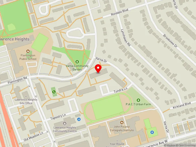 RentSafeTO apartment evaluation map view of 22 VARNA DR in Eglinton-Lawrence, Toronto