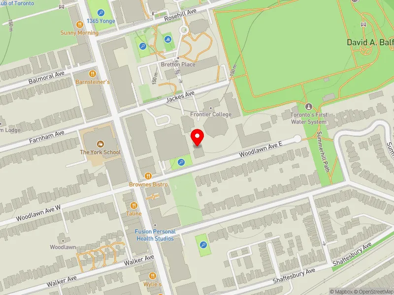 RentSafeTO apartment evaluation map view of 22 WOODLAWN AVE E in University-Rosedale, Toronto