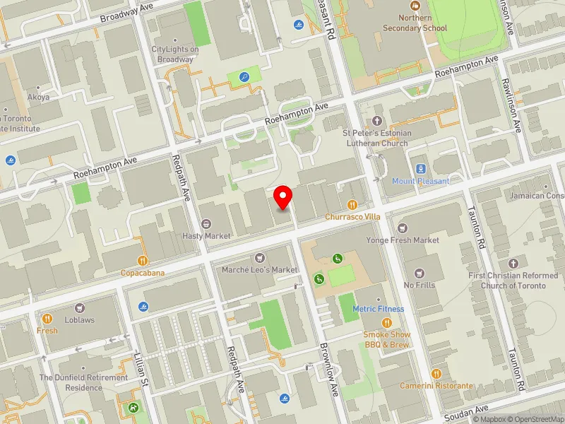 RentSafeTO apartment evaluation map view of 220 EGLINTON AVE E in Toronto-St. Paul's, Toronto