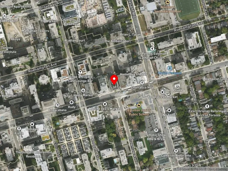 RentSafeTO apartment evaluation satellite view of 220 EGLINTON AVE E in Toronto-St. Paul's, Toronto
