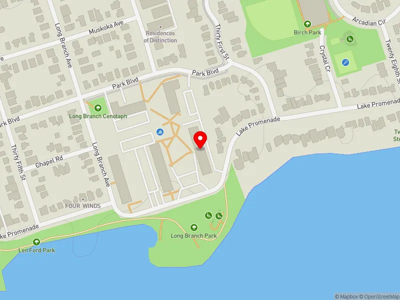 RentSafeTO apartment evaluation map view of 220 LAKE PROMENADE in Etobicoke-Lakeshore, Toronto