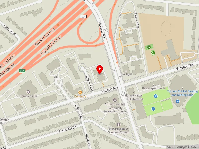 RentSafeTO apartment evaluation map view of 2200 AVENUE RD in Eglinton-Lawrence, Toronto