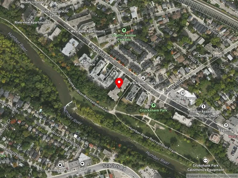 RentSafeTO apartment evaluation satellite view of 2202 WESTON RD in York South-Weston, Toronto