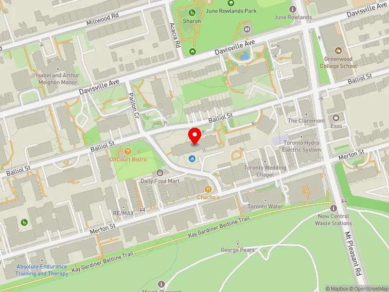 RentSafeTO apartment evaluation map view of 221 BALLIOL ST in Toronto-St. Paul's, Toronto