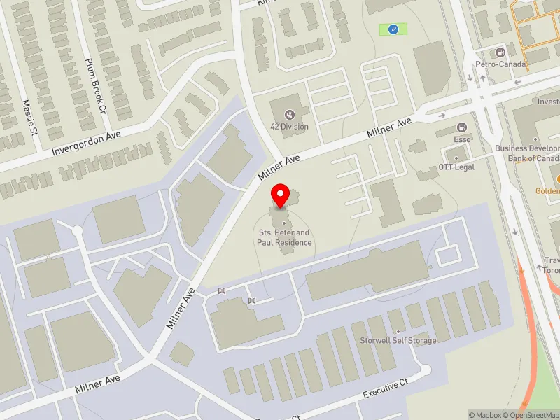 RentSafeTO apartment evaluation map view of 221 MILNER AVE in Scarborough North, Toronto