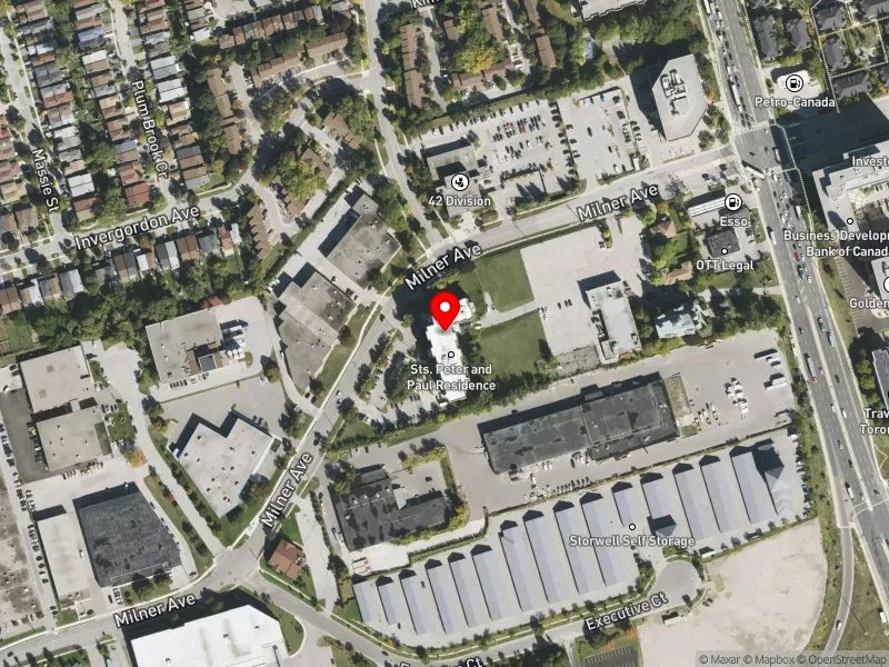 RentSafeTO apartment evaluation satellite view of 221 MILNER AVE in Scarborough North, Toronto