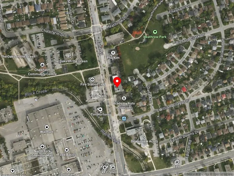 RentSafeTO apartment evaluation satellite view of 2217 JANE ST in York Centre, Toronto