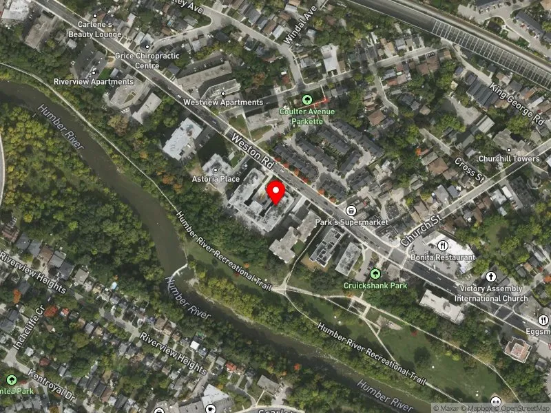 RentSafeTO apartment evaluation satellite view of 2220 WESTON RD in York South-Weston, Toronto