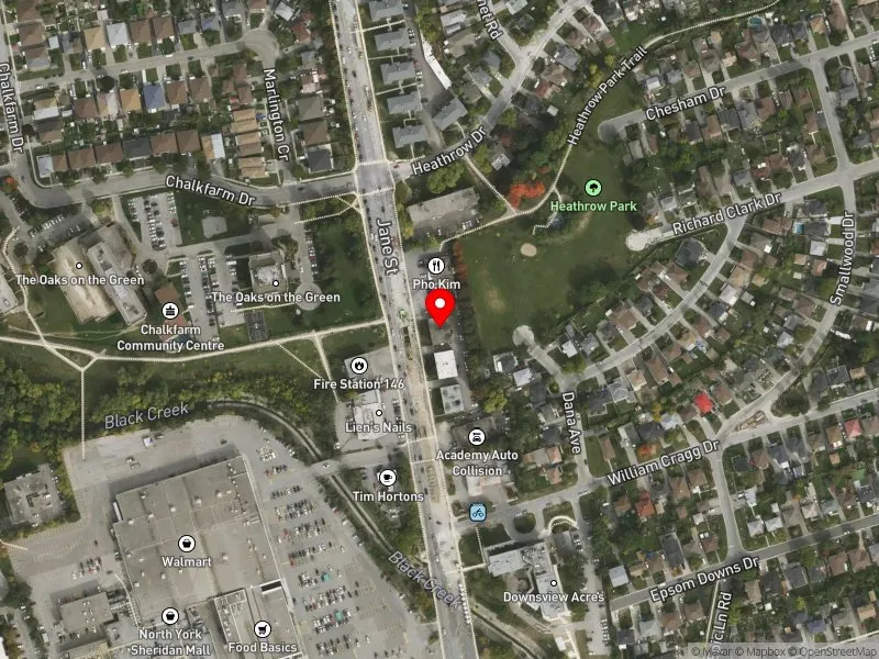 RentSafeTO apartment evaluation satellite view of 2221 JANE ST in York Centre, Toronto