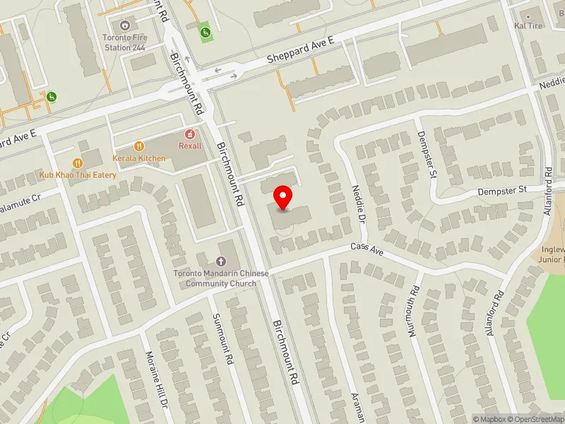 RentSafeTO apartment evaluation map view of 2237 BIRCHMOUNT RD in Scarborough-Agincourt, Toronto