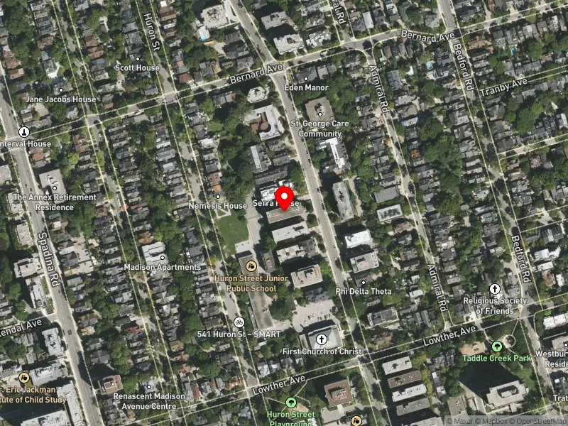 RentSafeTO apartment evaluation satellite view of 224 ST GEORGE ST in University-Rosedale, Toronto