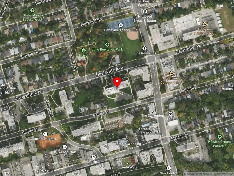 RentSafeTO apartment evaluation satellite view of 225 DAVISVILLE AVE in Toronto-St. Paul's, Toronto