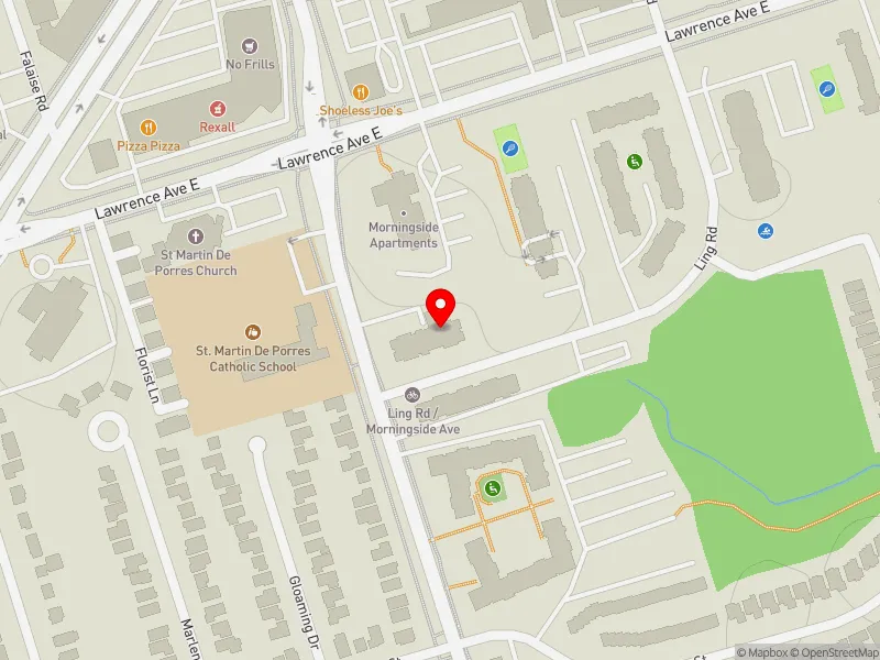 RentSafeTO apartment evaluation map view of 225 MORNINGSIDE AVE in Scarborough-Rouge Park, Toronto
