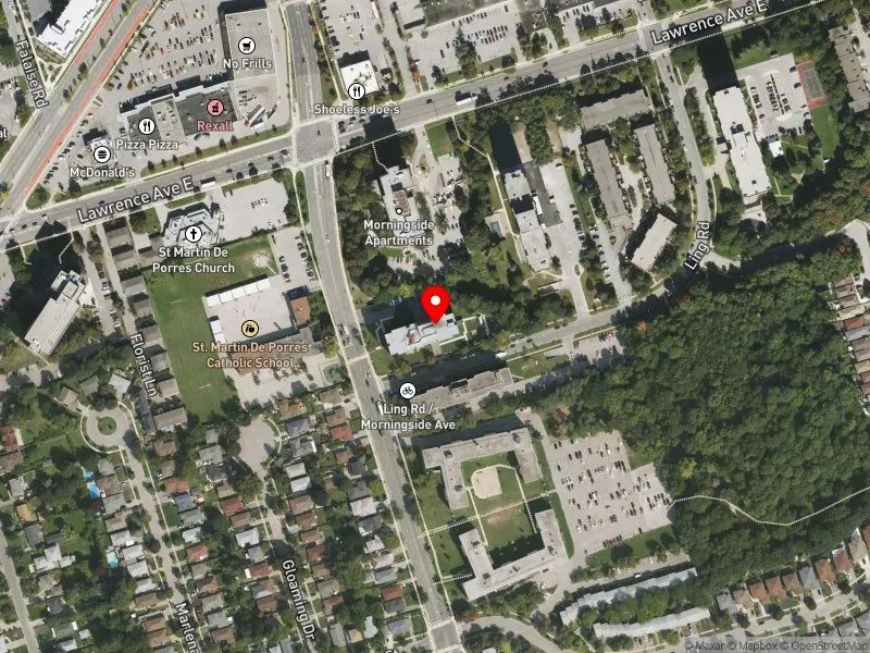 RentSafeTO apartment evaluation satellite view of 225 MORNINGSIDE AVE in Scarborough-Rouge Park, Toronto