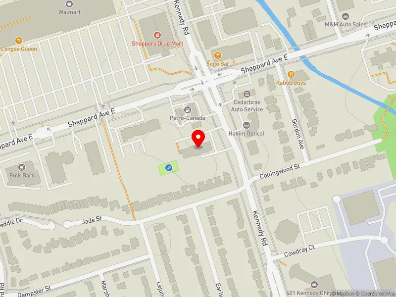RentSafeTO apartment evaluation map view of 2250 KENNEDY RD in Scarborough-Agincourt, Toronto