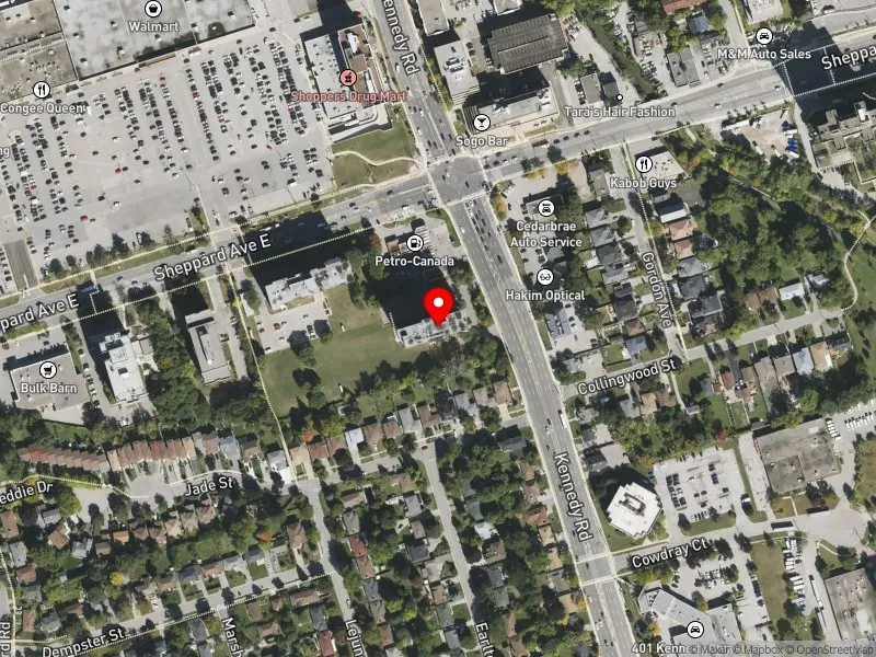 RentSafeTO apartment evaluation satellite view of 2250 KENNEDY RD in Scarborough-Agincourt, Toronto