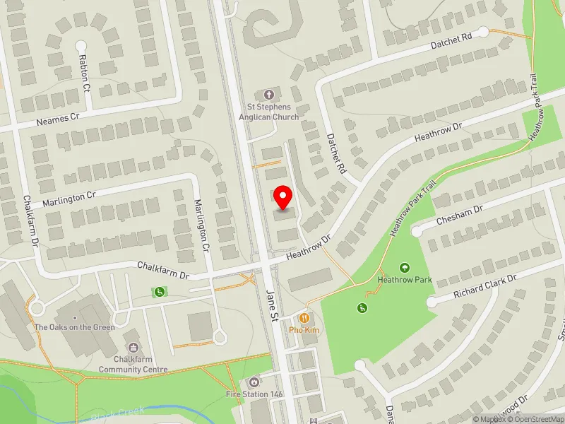 RentSafeTO apartment evaluation map view of 2251 JANE ST in York Centre, Toronto