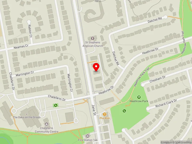 RentSafeTO apartment evaluation map view of 2253 JANE ST in York Centre, Toronto