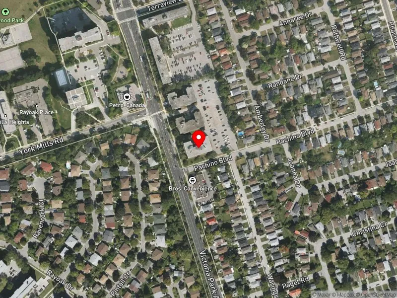 RentSafeTO apartment evaluation satellite view of 2255 VICTORIA PARK AVE in Scarborough Centre, Toronto
