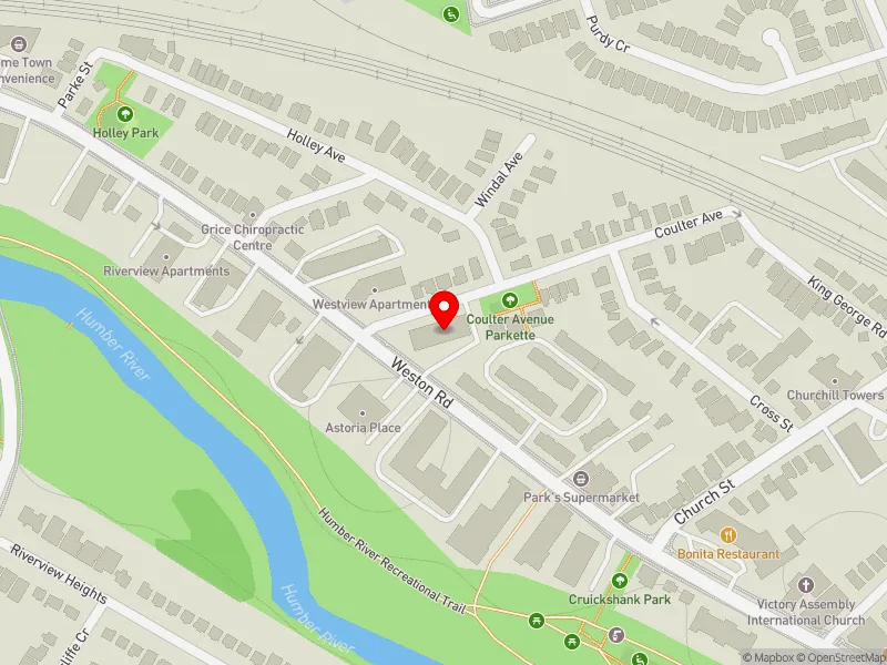 RentSafeTO apartment evaluation map view of 2255 WESTON RD in York South-Weston, Toronto