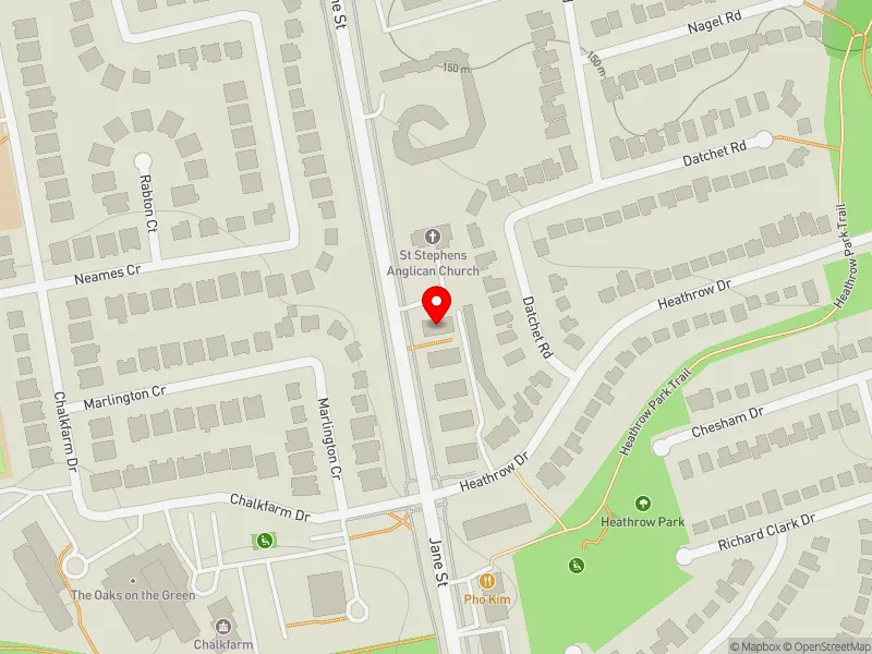 RentSafeTO apartment evaluation map view of 2257 JANE ST in York Centre, Toronto