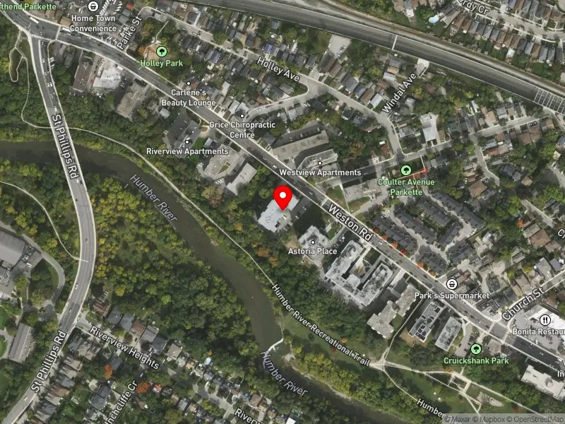 RentSafeTO apartment evaluation satellite view of 2260 WESTON RD in York South-Weston, Toronto