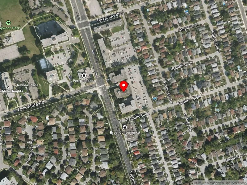 RentSafeTO apartment evaluation satellite view of 2265 VICTORIA PARK AVE in Scarborough Centre, Toronto