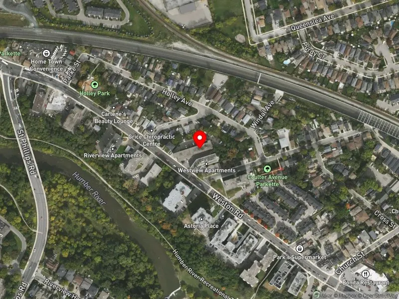 RentSafeTO apartment evaluation satellite view of 2275 WESTON RD in York South-Weston, Toronto