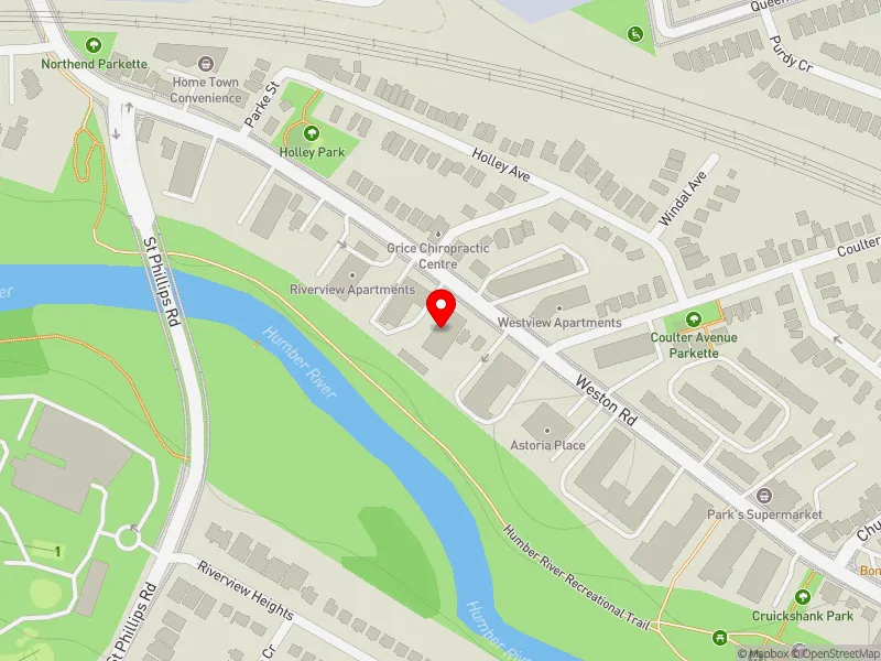 RentSafeTO apartment evaluation map view of 2278 WESTON RD in York South-Weston, Toronto
