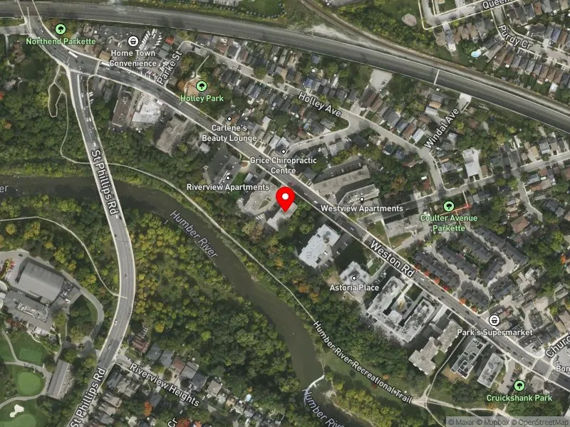 RentSafeTO apartment evaluation satellite view of 2278 WESTON RD in York South-Weston, Toronto