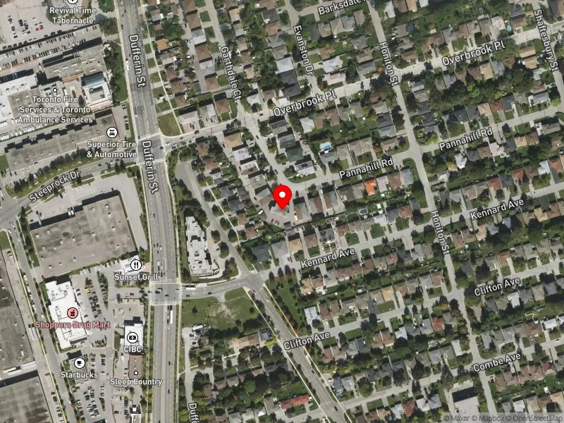 RentSafeTO apartment evaluation satellite view of 229 PANNAHILL RD in York Centre, Toronto