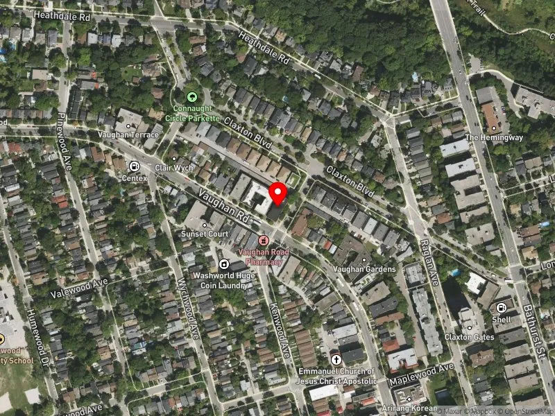 RentSafeTO apartment evaluation satellite view of 229 VAUGHAN RD in Toronto-St. Paul's, Toronto