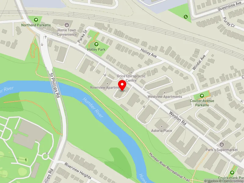 RentSafeTO apartment evaluation map view of 2292 WESTON RD in York South-Weston, Toronto