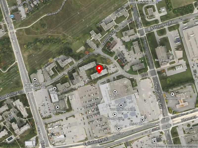 RentSafeTO apartment evaluation satellite view of 23 CRAIGTON DR in Scarborough Centre, Toronto