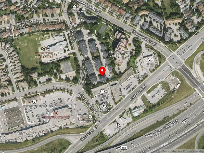 RentSafeTO apartment evaluation satellite view of 23 DURNFORD RD in Scarborough-Rouge Park, Toronto