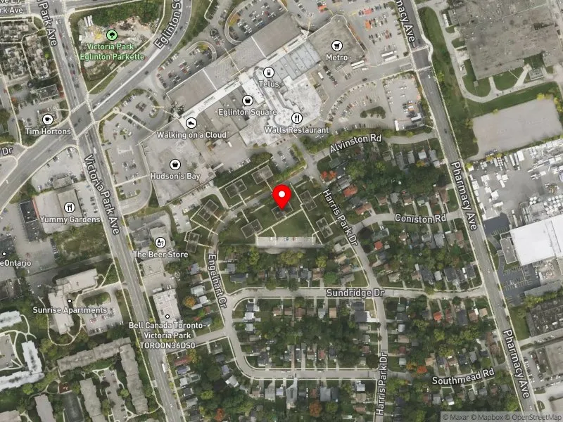 RentSafeTO apartment evaluation satellite view of 23 ENGELHART CRES in Scarborough Southwest, Toronto