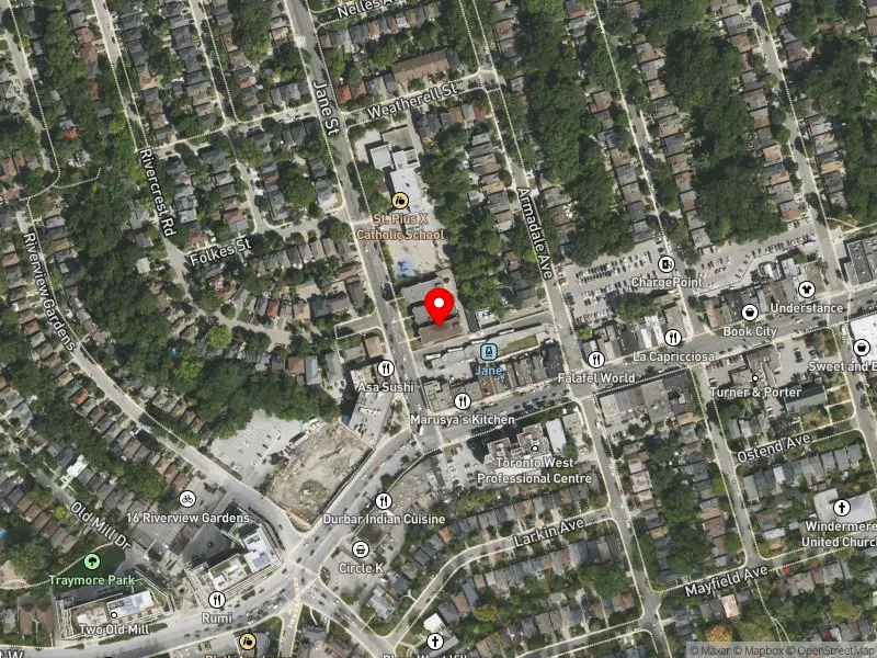 RentSafeTO apartment evaluation satellite view of 23 JANE ST in Parkdale-High Park, Toronto