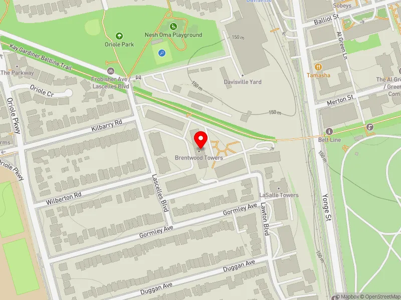 RentSafeTO apartment evaluation map view of 23 LASCELLES BLVD in Toronto-St. Paul's, Toronto