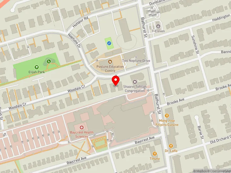 RentSafeTO apartment evaluation map view of 23 NEPTUNE DR in Eglinton-Lawrence, Toronto