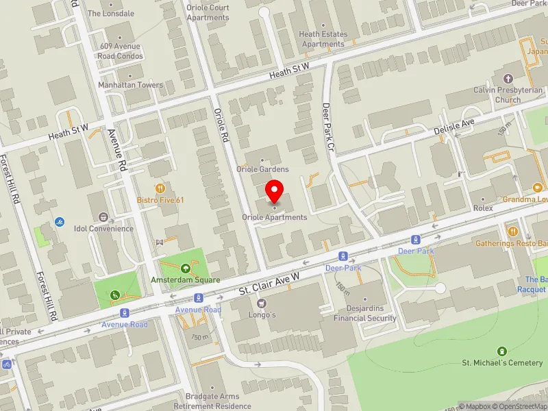 RentSafeTO apartment evaluation map view of 23 ORIOLE RD in Toronto-St. Paul's, Toronto