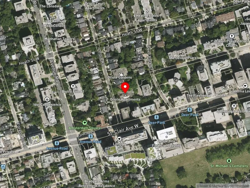 RentSafeTO apartment evaluation satellite view of 23 ORIOLE RD in Toronto-St. Paul's, Toronto